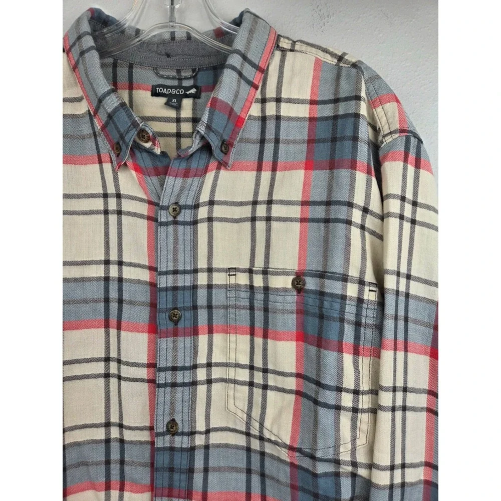 Toad&Co Mens Airsmyth Long Sleve Button Down Shirt‎ Size XL Plaid T2241915